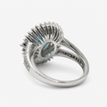 Aquamarine Sunburst Ring .925