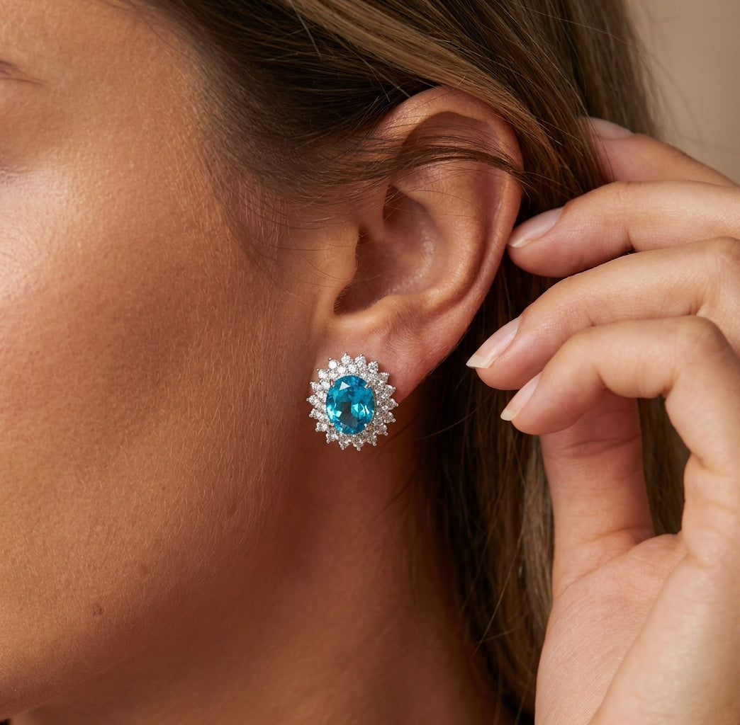 Aquamarine Earrings .925