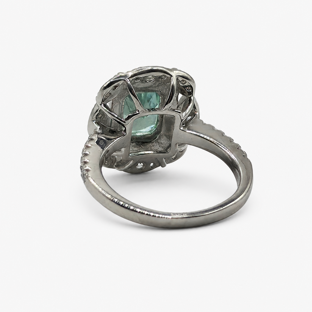 Paraiba Ice Crush Cut Vintage Ring .925