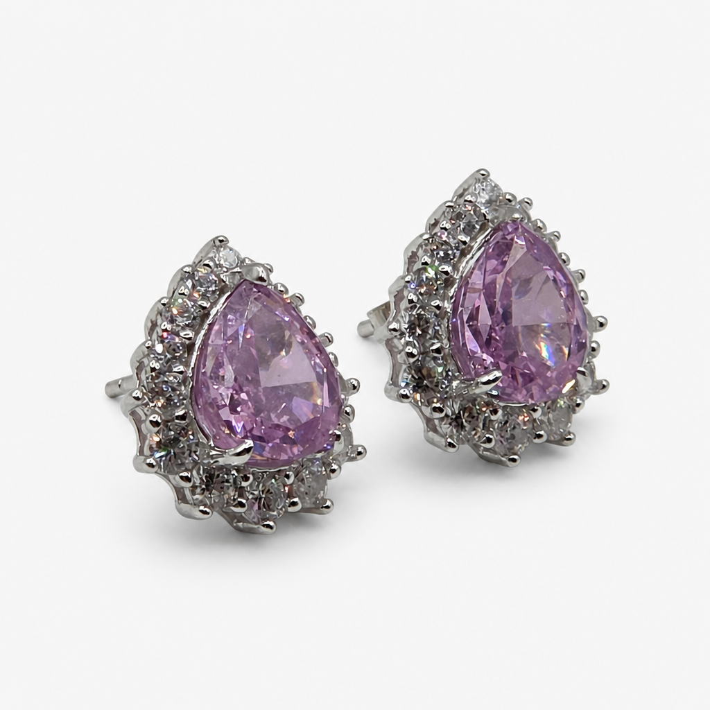 Pink Zircon Earrings .925