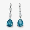 Aquamarine Teardrop Earrings .925