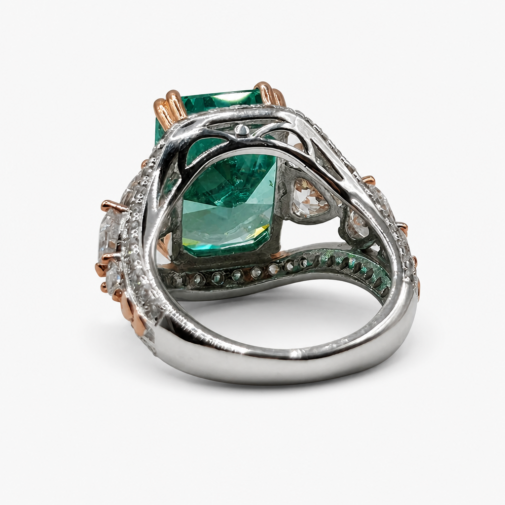 Paraiba Ice Crush Cut Three Stone Ring .925