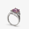 Pink Ice Crush Cut Halo Ring .925