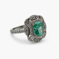 Paraiba Ice Crush Cut Vintage Ring .925