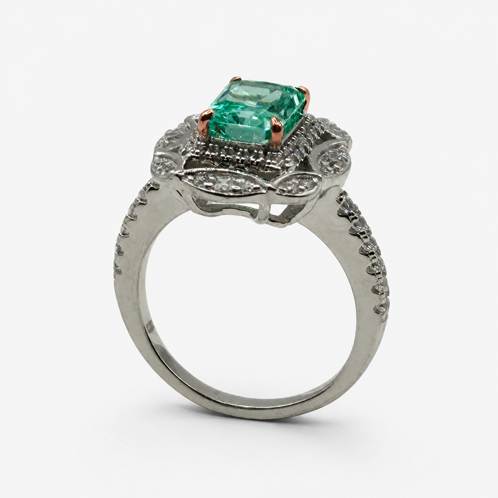 Paraiba Ice Crush Cut Vintage Ring .925