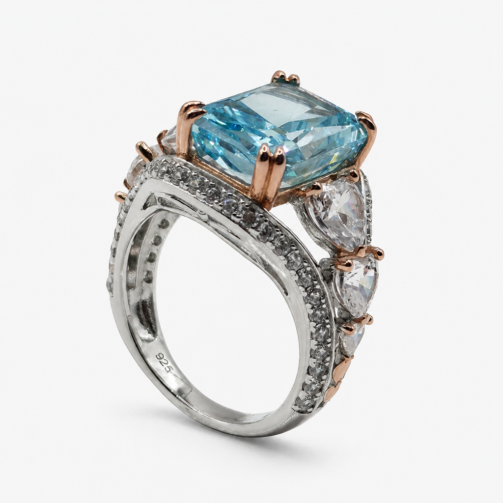 Anillo Aguamarina Majestuoso .925