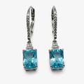 Aquamarine Baguette Earrings .925