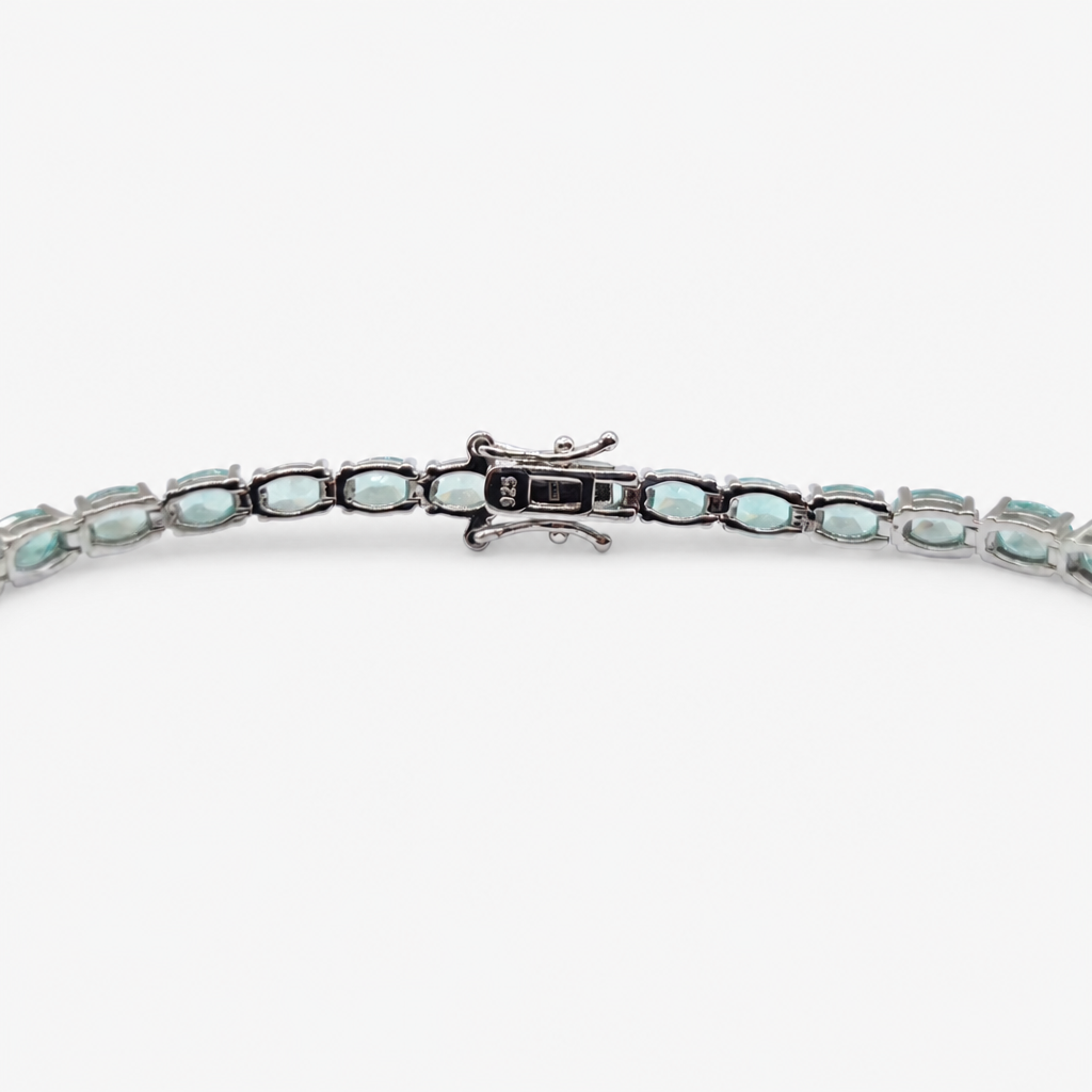 Paraiba Ice Crush Cut Tennis Bracelet .925