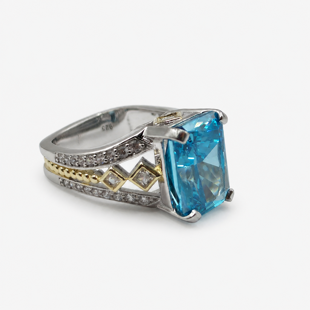 Aquamarine Statement Ring .925