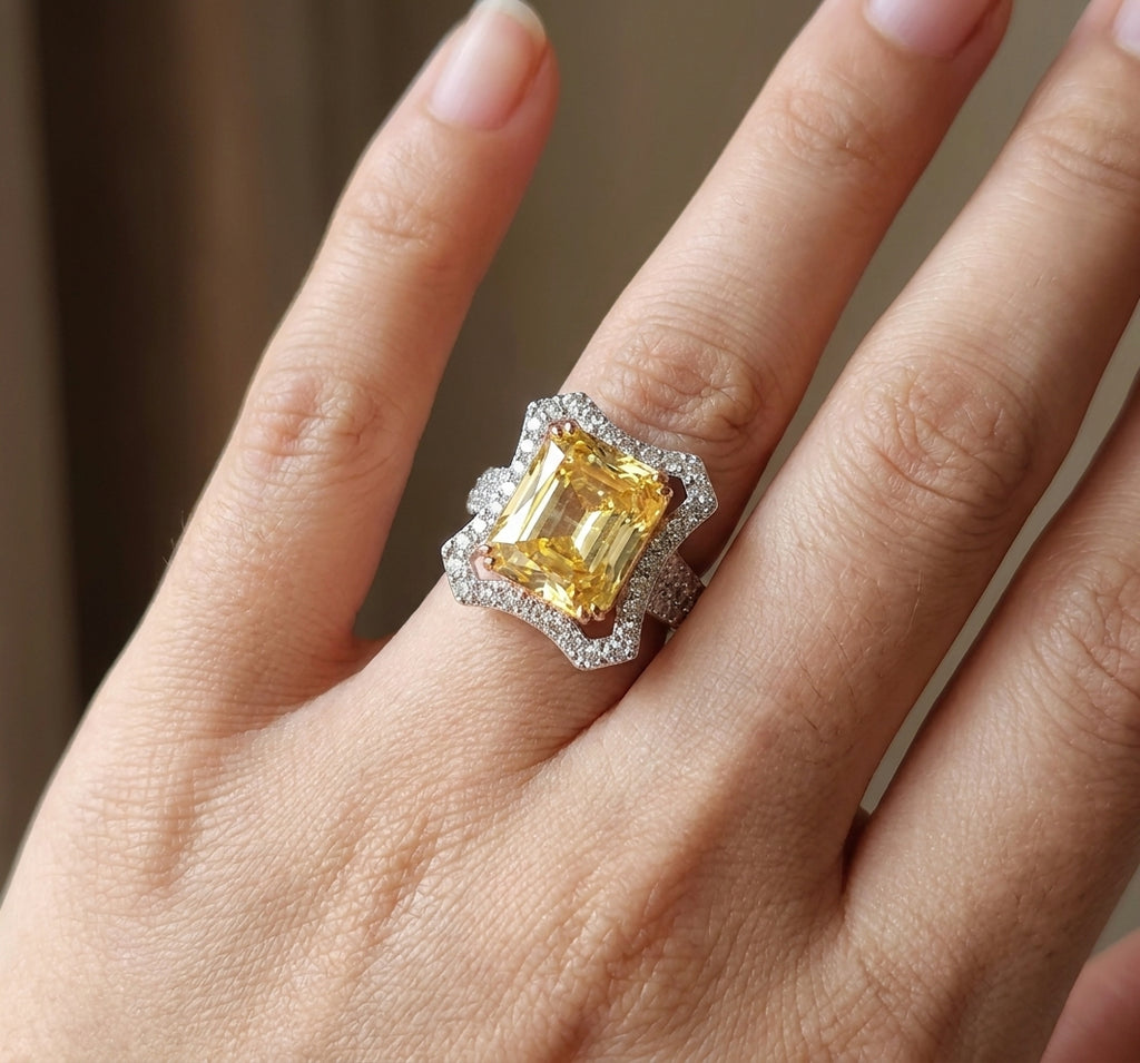Yellow Zircon Ring .925