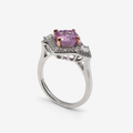 Pink Ice Crush Cut Halo Ring .925