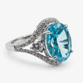Anillo Aguamarina Pavé .925