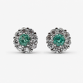 Paraiba Ice Crush Cut Floral Earrings .925