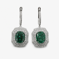 Paraiba Ice Crush Cut Double Halo Earrings .925
