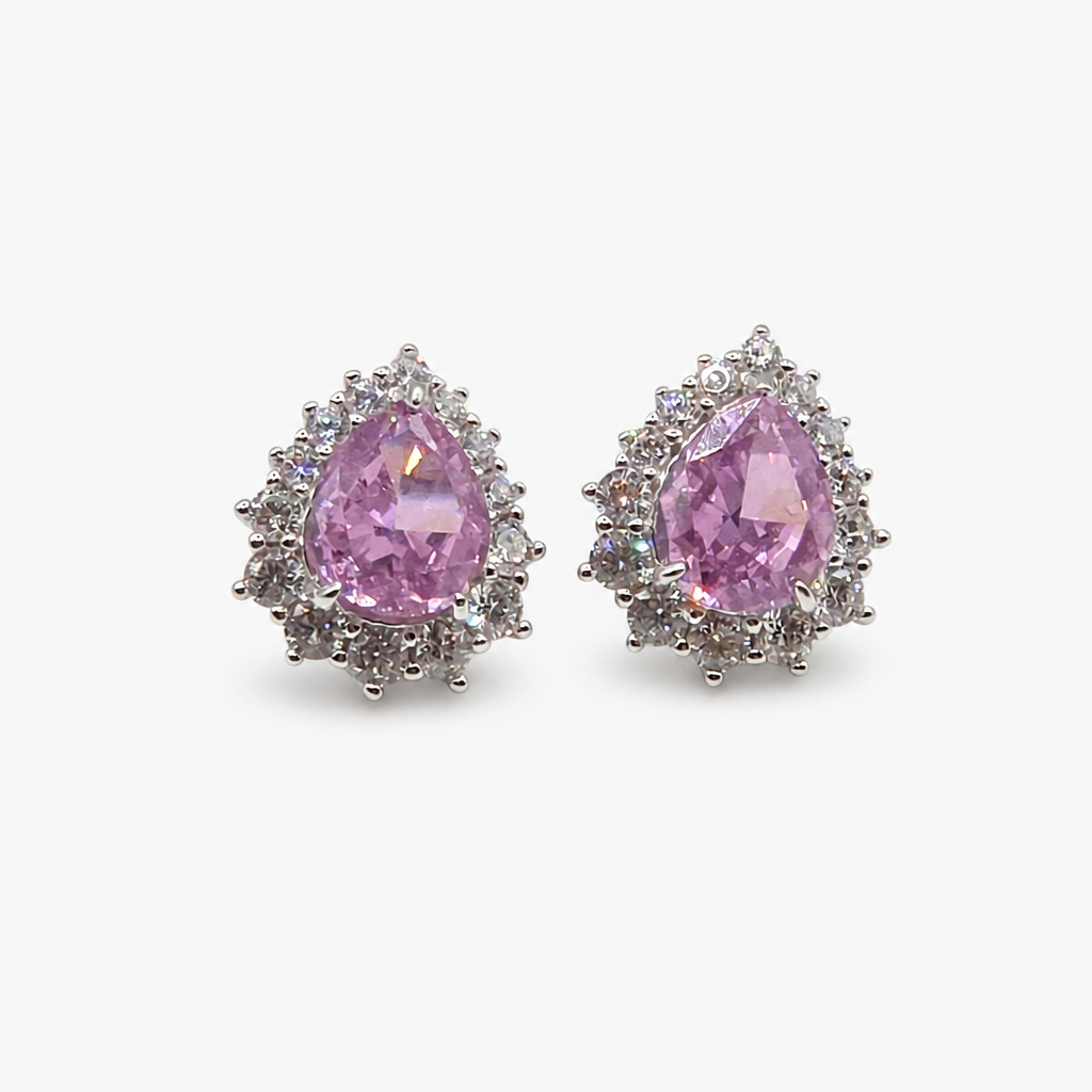 Pink Zircon Earrings .925
