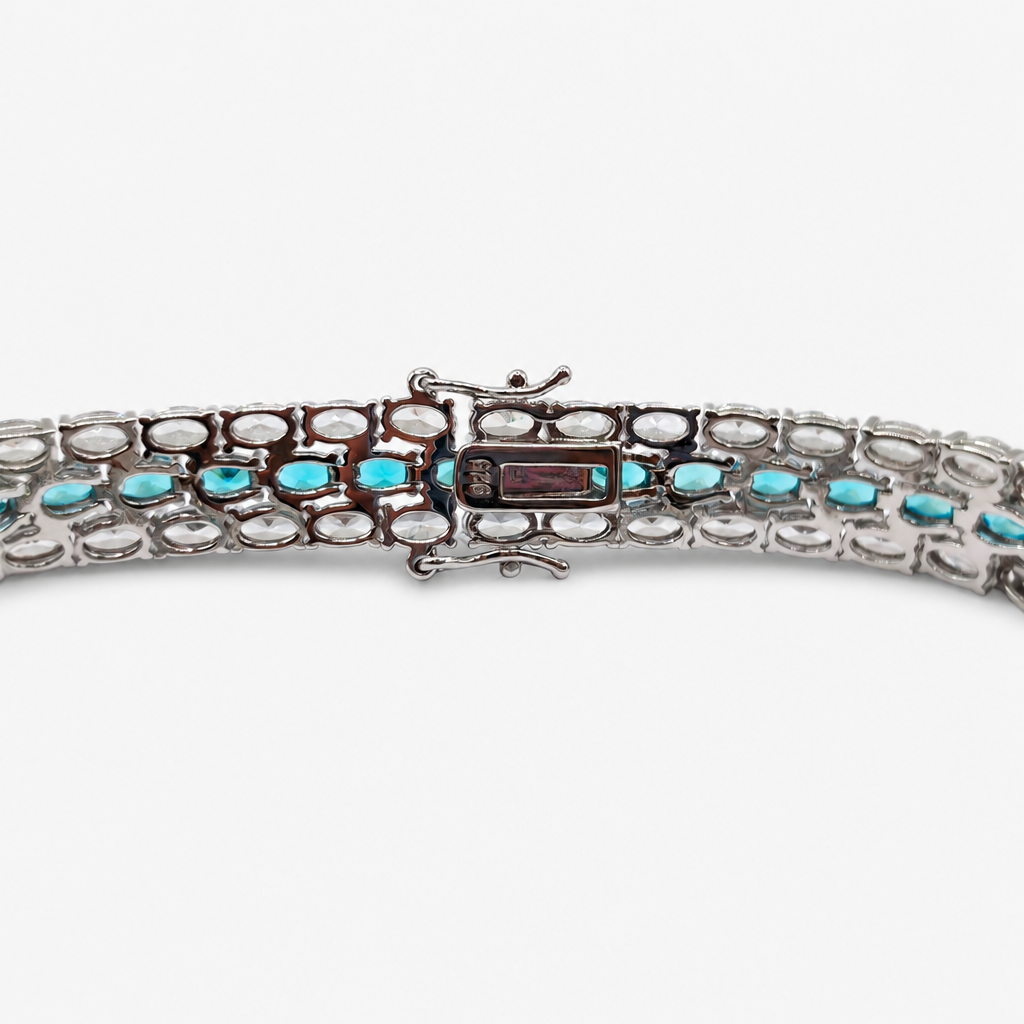Brazalete Aguamarina Tennis .925