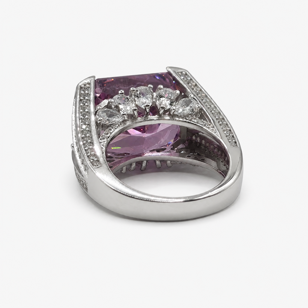 Pink Ice Crush Cut Statement Ring .925
