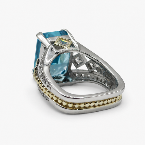 Aquamarine Statement Ring .925