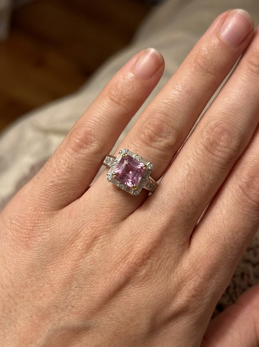 Pink Zircon Ring .925