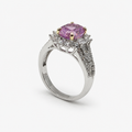 Pink Ice Crush Cut Halo Ring .925