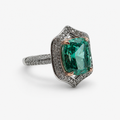 Anillo Ice Crush Cut Paraíba Halo .925