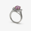 Pink Ice Crush Cut Halo Ring .925