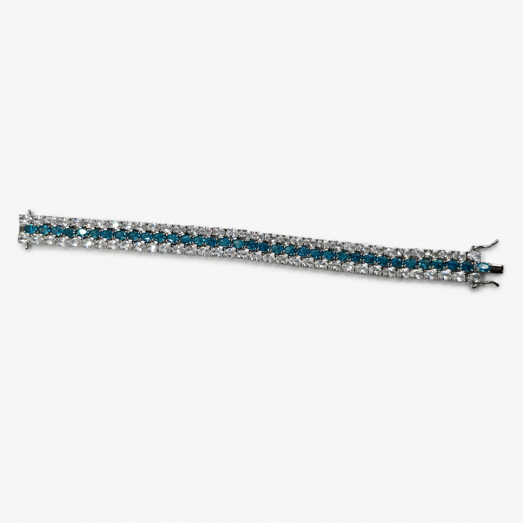Brazalete Aguamarina Tennis .925